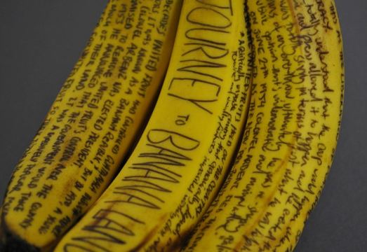 writing on bananas